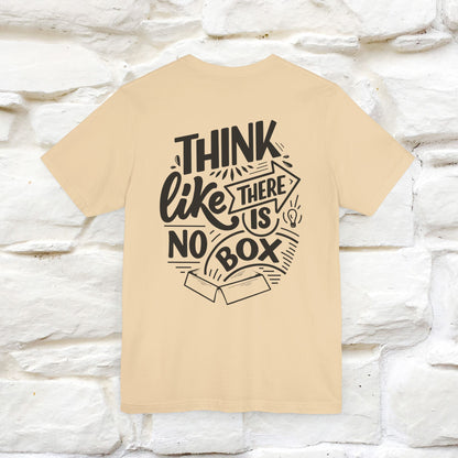 "Think Like There Is No Box" Cat T-Shirt for Men & Women | Front & Back Design | 100% Cotton*