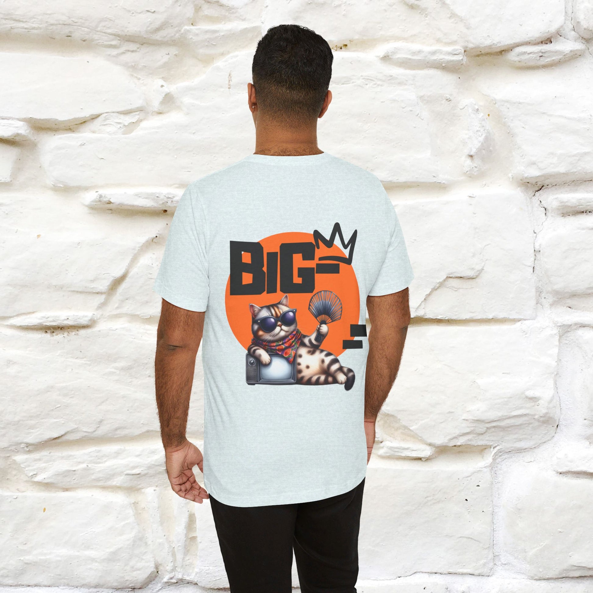 ''Big Cat T-Shirt for Men Front and Back Design - 100% Cotton* - Nunu&Miao Studio