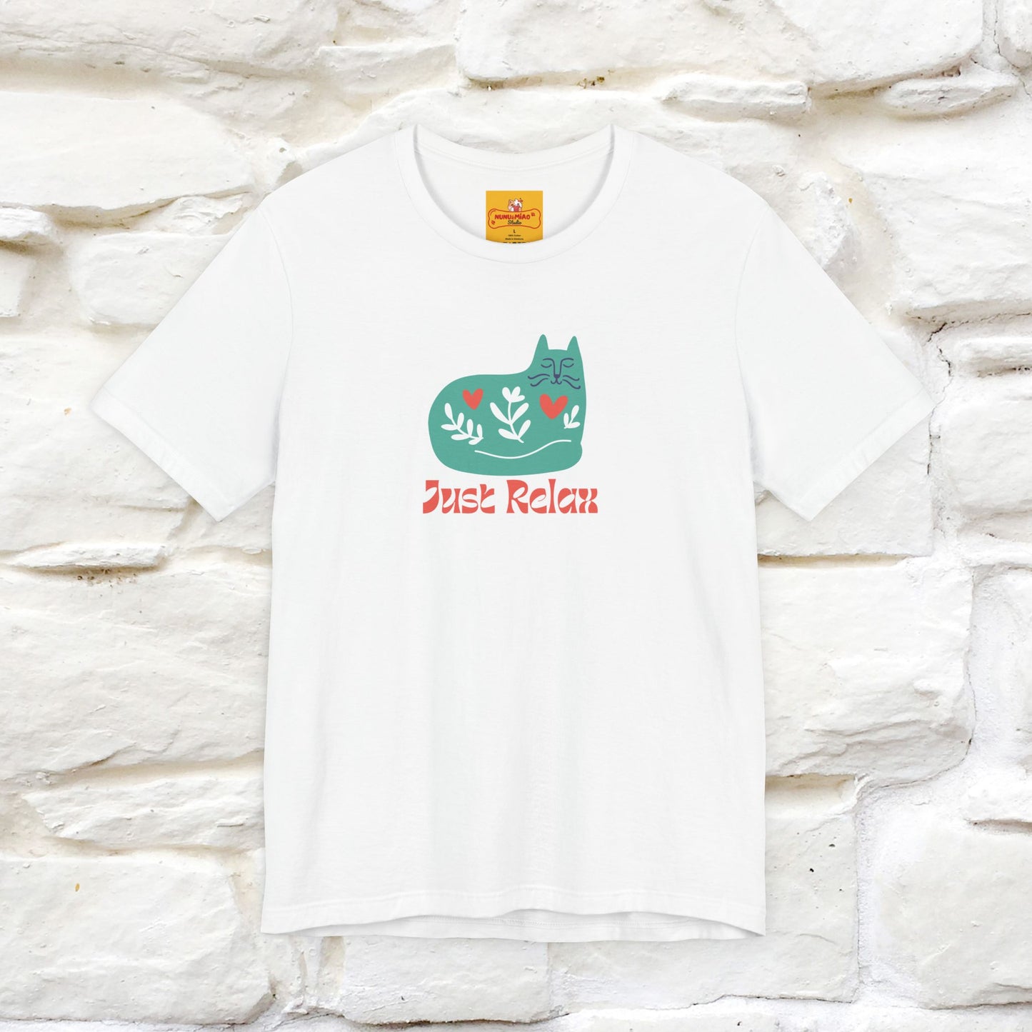 "Just Relax'' Cat T-Shirt Front and Back Design | Nunu&Miao Studio