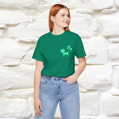 "Move Foreward Good Things Are Up Head" Cat T-Shirt| Front & Back Design | Nunu&Miao Studio