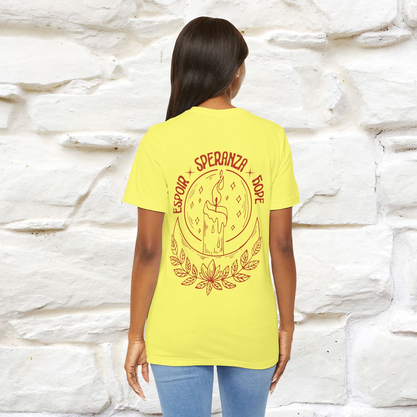 "Espoir Speranza Hope'' Cat T-Shirt Front and Back Design | Nunu&Miao Studio