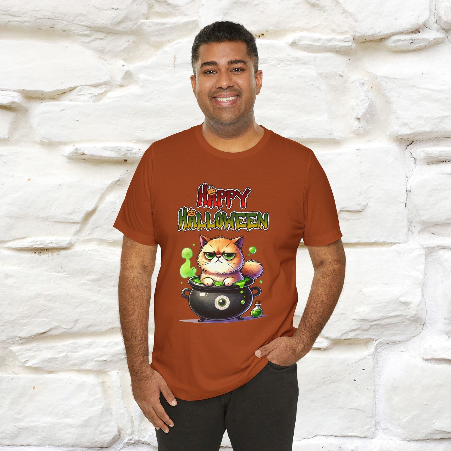 "Angry Cat Happy Halloween" Cat  T-shirt |Nunu&Miao Studio