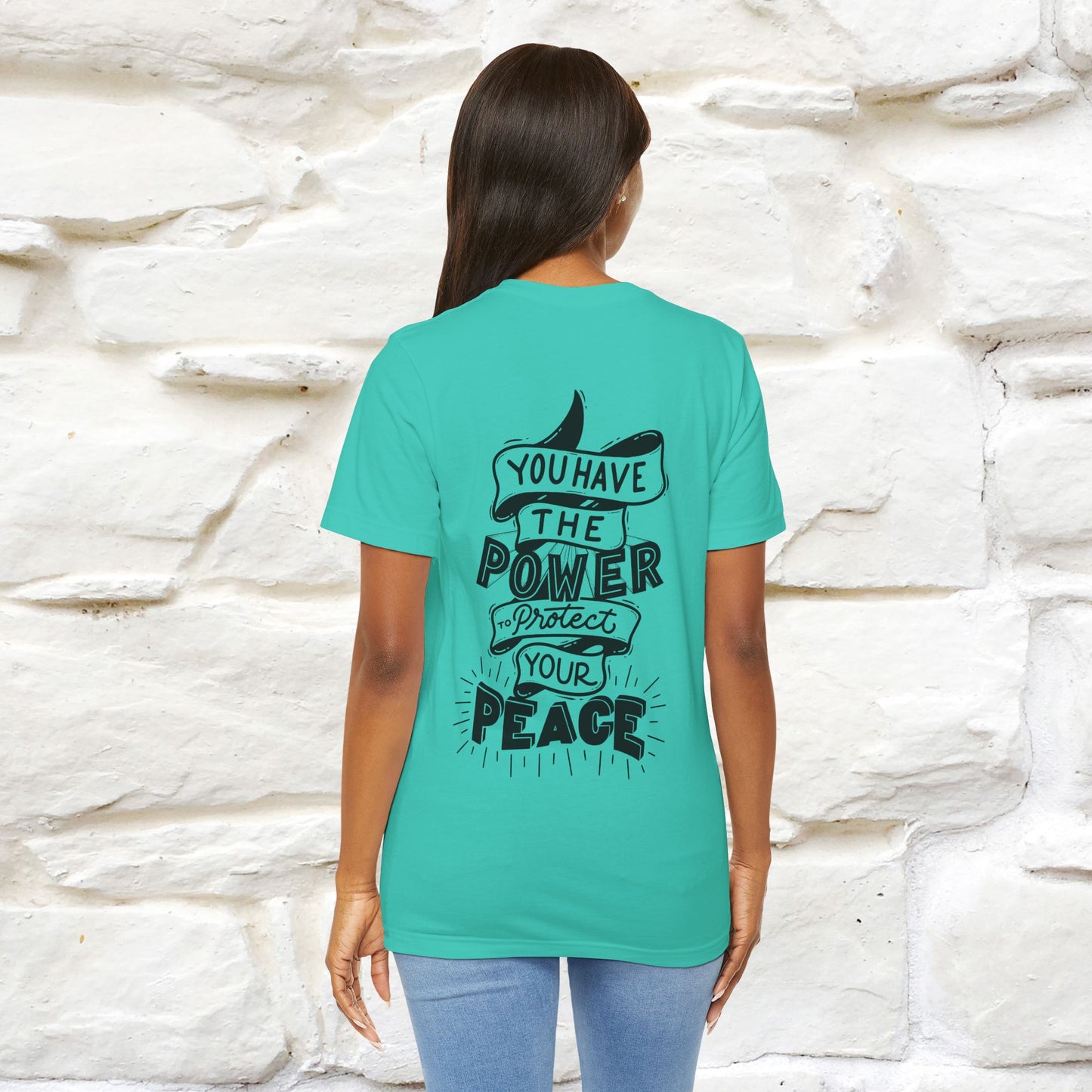 "You Have the Power to Protect Your Peace" Cat T-Shirt| Front & Back Design | Nunu&Miao Studio