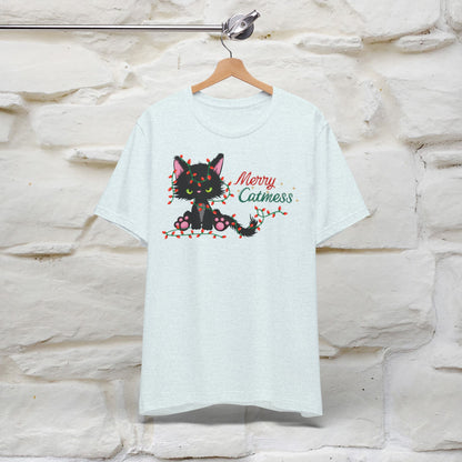 Merry Catmess Cat T-Shirt | Funny Christmas Cat Shirt for Men & Women | 100% Cotton