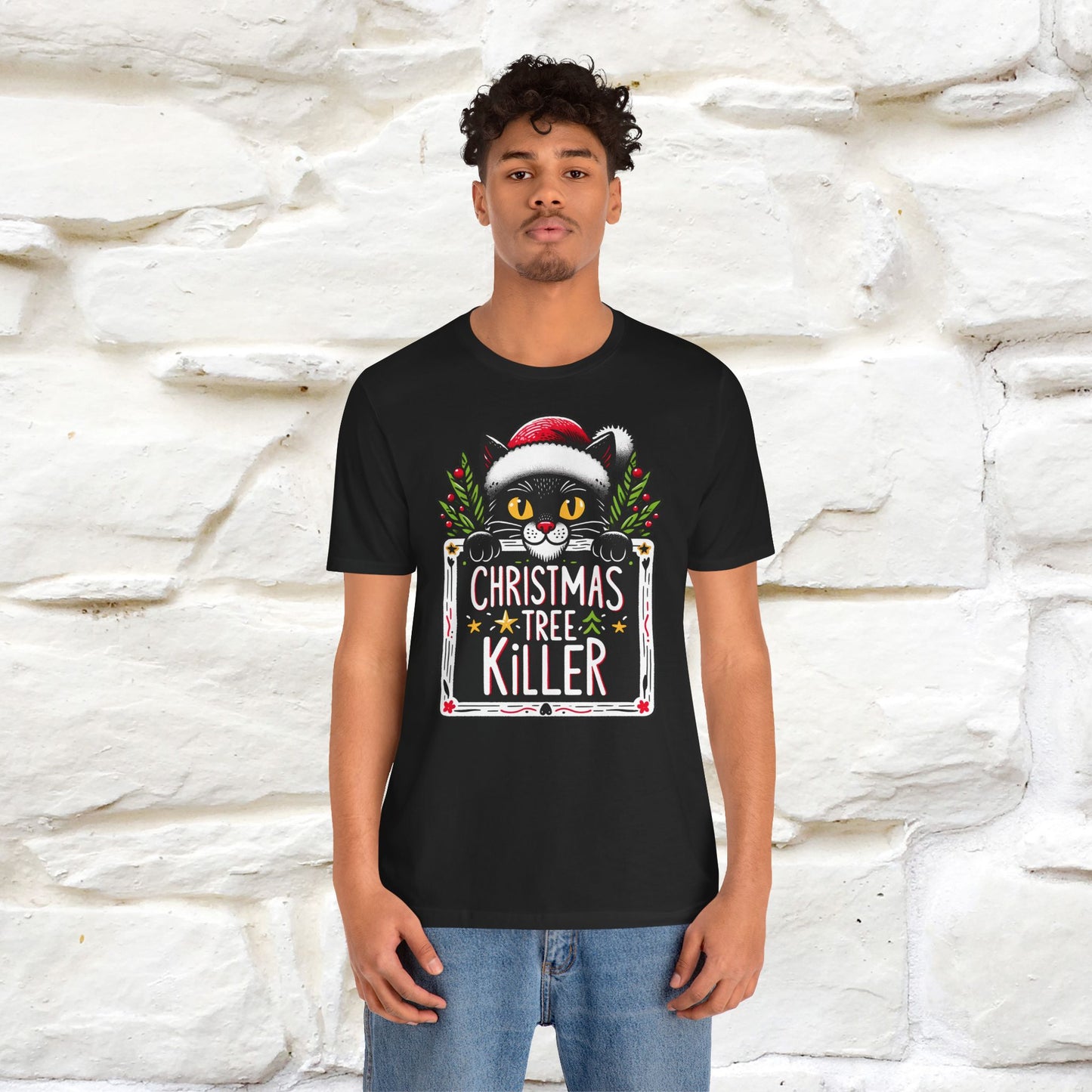 Christmas Tree Killer | Festive Cat Christmas Shirt for Men & Women | 100% Cotton*