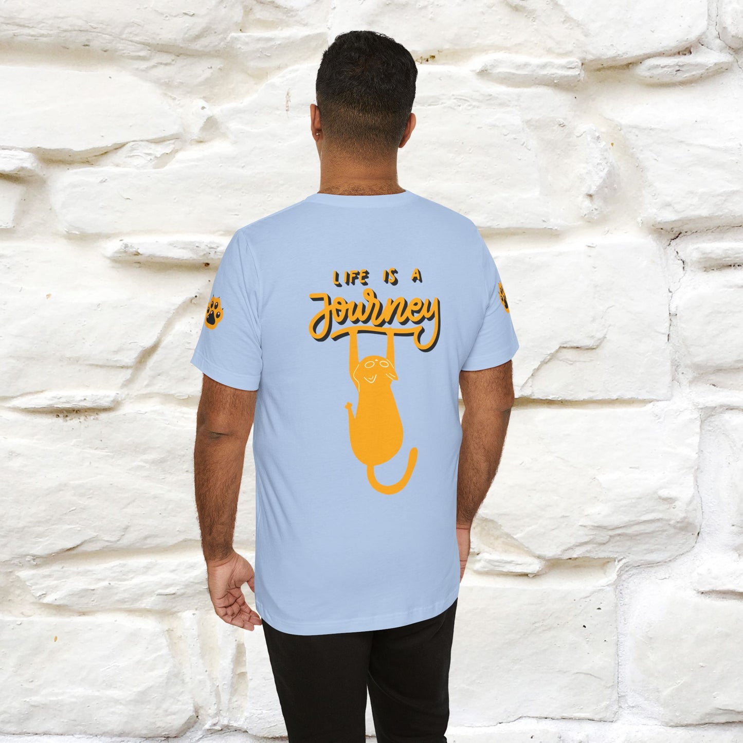 "Life Is A Journey'' Cat T-Shirt | Front & Back Design | Nunu&Miao Studio