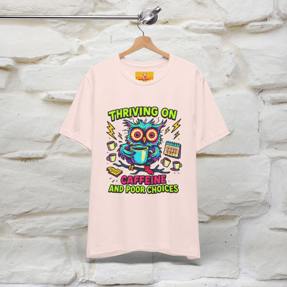 ''Thriving On Caffeine And Poor Choices''|  Sarcastic Cat T-Shirt | Nunu&Miao Studio