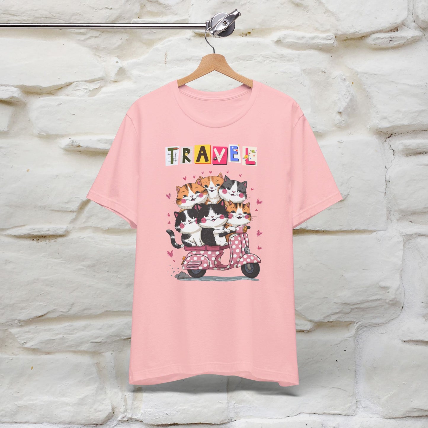 ''Travel'' Cat T-shirt for Women 100% Cotton* - Nunu&Miao Studio