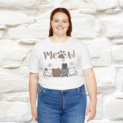 "Meow" Cute Cat T-Shirt for Men & Women | 100% Cotton 🐾