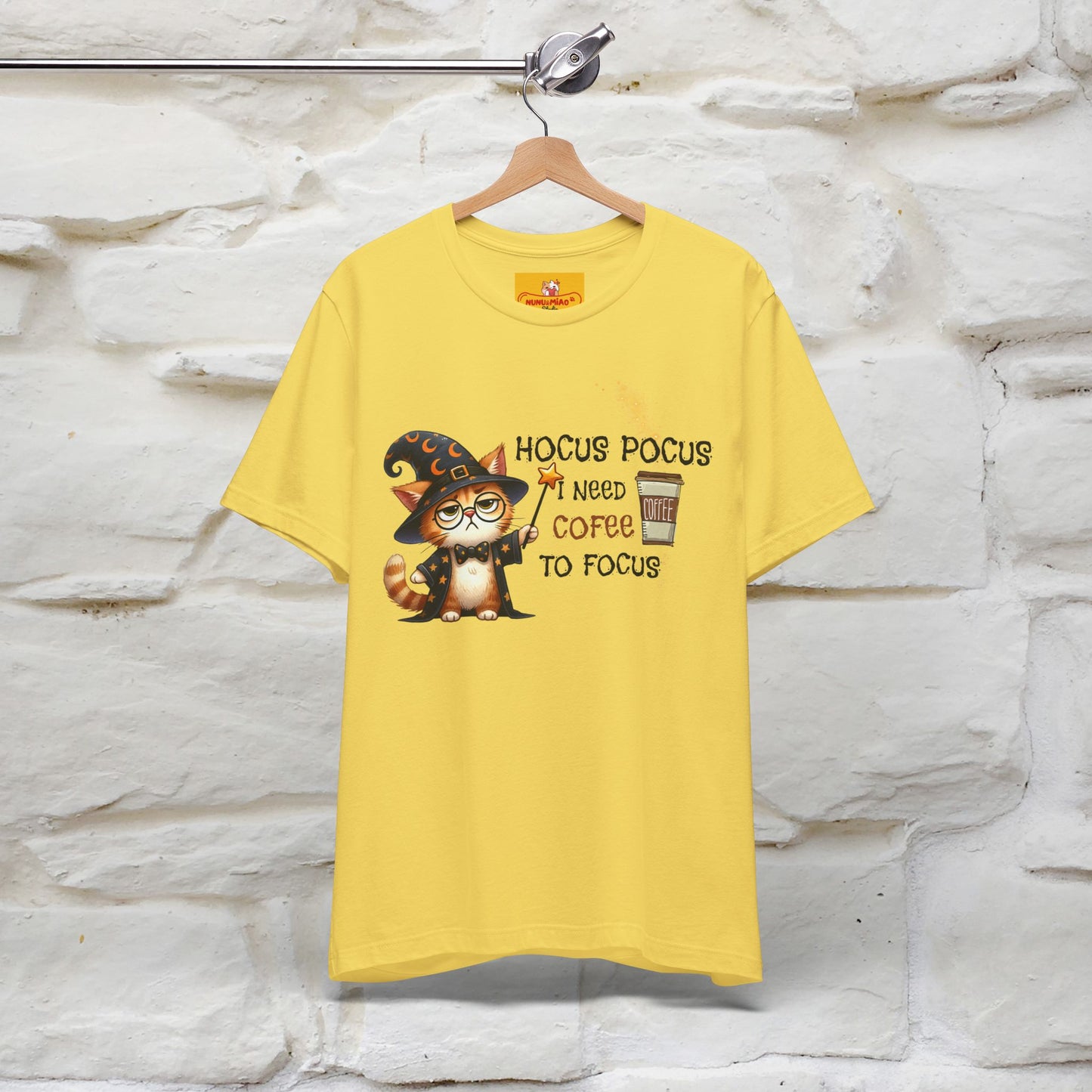 ''Hocus Pocus I Need Coffe To Focus'' Funny Cat Shirt | Nunu&Miao Studio
