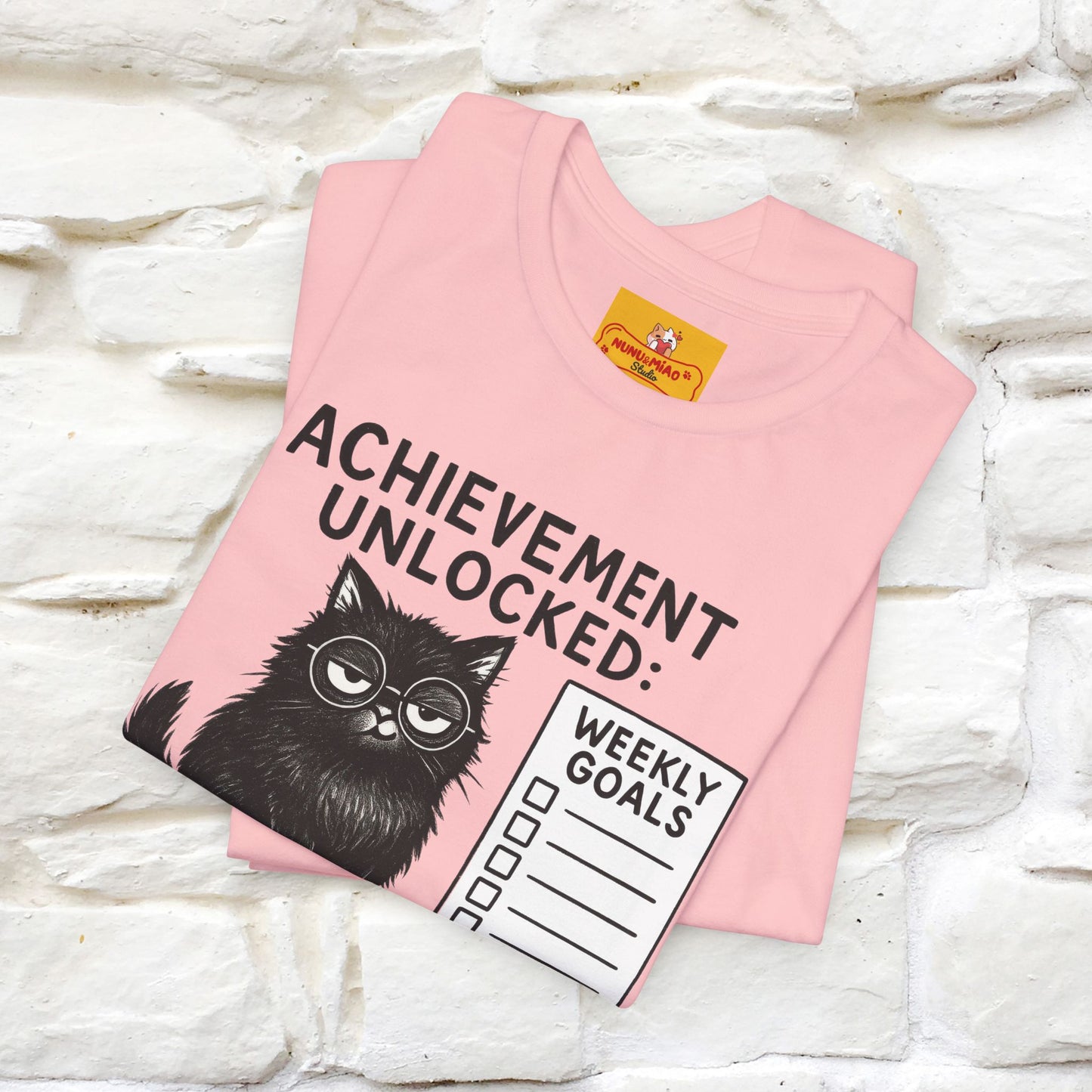 "Achievement Unlocked Bare Minimum." |Cat T-Shirt | Nunu&Miao Studio