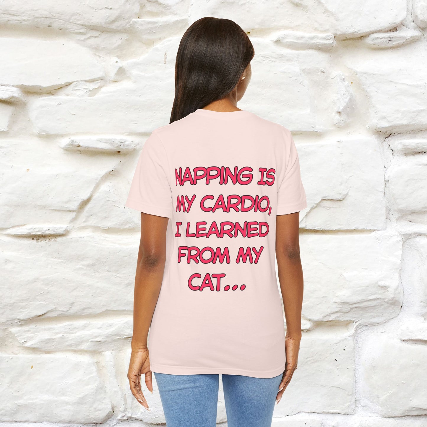 "Napping Is My Cardio, I Learned From My Cat…" Funny Cat T-shirt | Nunu&Miao Studio