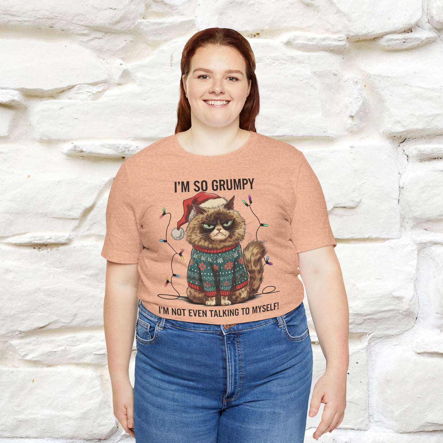 I'm So Grumpy, I'm Not Even Talking to Myself | Funny Cat Christmas Shirt for Men & Women | 100% Cotton