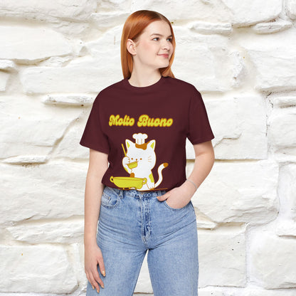 “Molto Buono Cat T-Shirt | Italian-Inspired Cat Shirt for Men & Women | 100% Cotton”