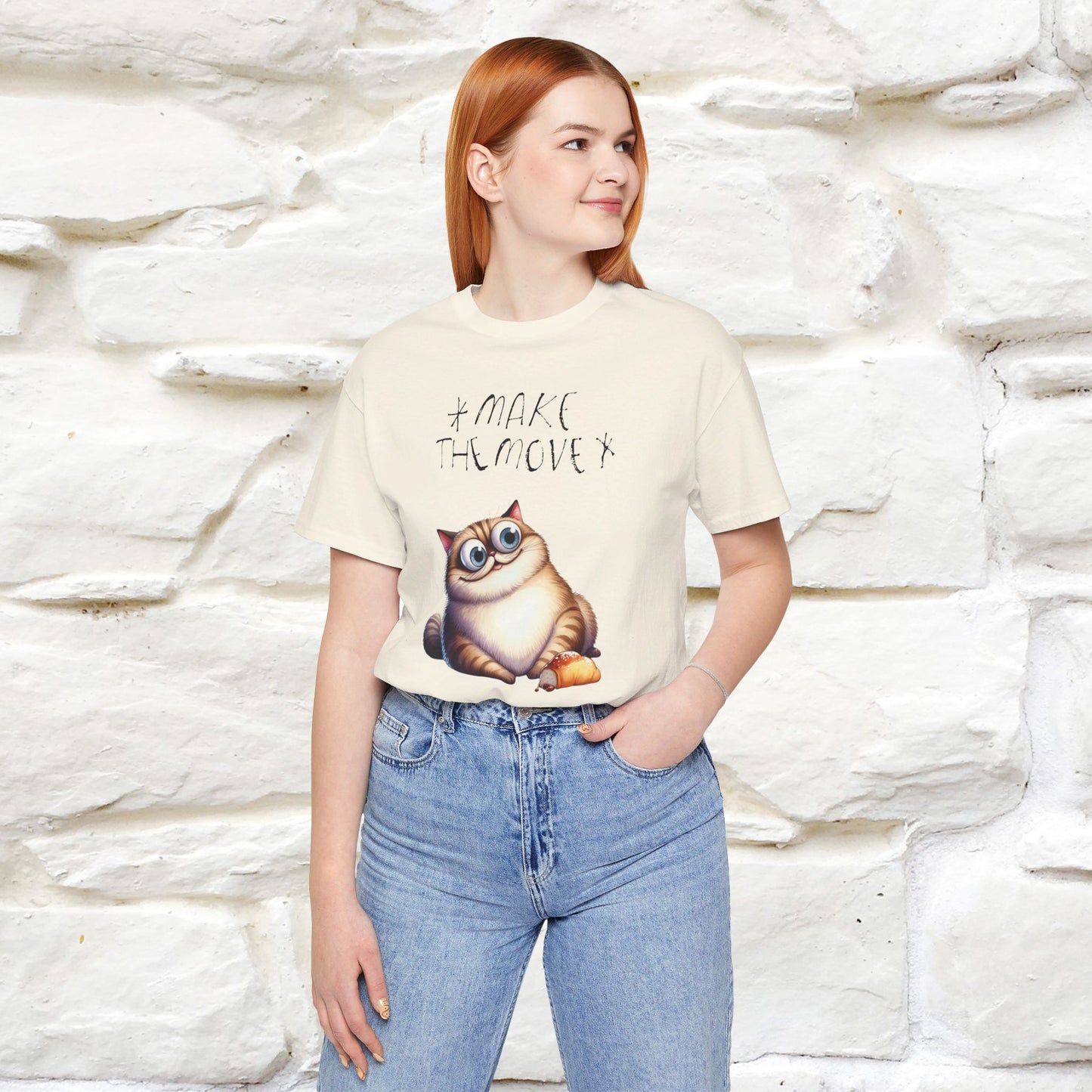 ''Make The Move'' Cat T-shirt for Women 100% Cotton* - Nunu&Miao Studio