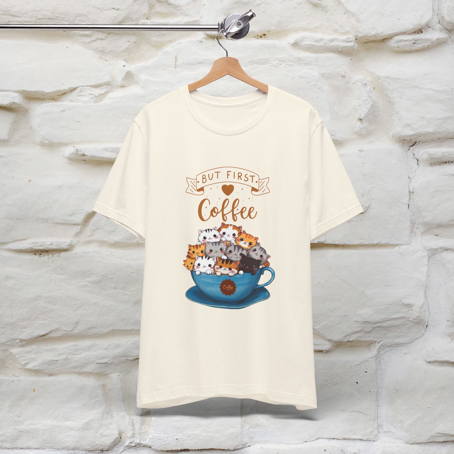 "But First, Coffee Time" Cat T-Shirt for Men & Women | 100% Cotton*