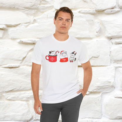 Sweet Cute Christmas Cat T-Shirt | Adorable Holiday Cat Shirt for Men & Women | 100% Cotton*