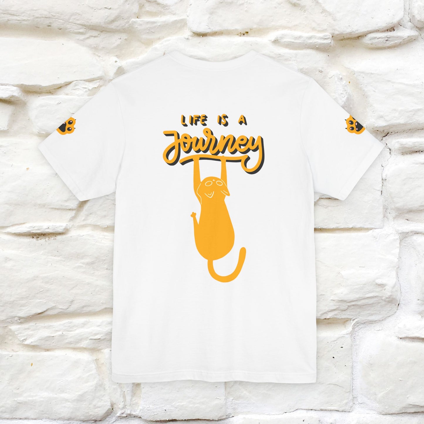 "Life Is A Journey'' Cat T-Shirt | Front & Back Design | Nunu&Miao Studio