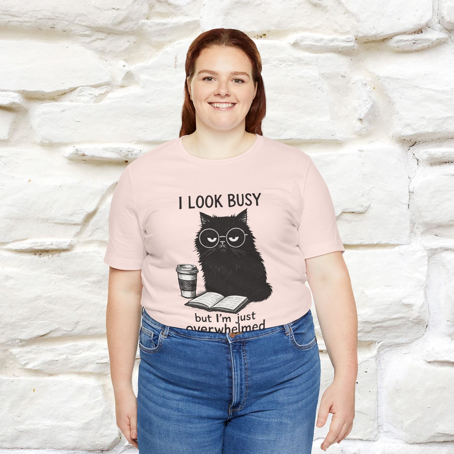 "I Look Busy But I'm Just Overwhelmed" |Cat T-Shirt | Nunu&Miao Studio