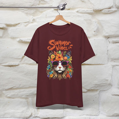 ''Summer Vibes'' Cat T-shirt for Women 100% Cotton* - Nunu&Miao Studio