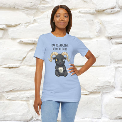 "I Can Be a Real Devil Before My Coffe" Funny T-shirt |Nunu&Miao Studio