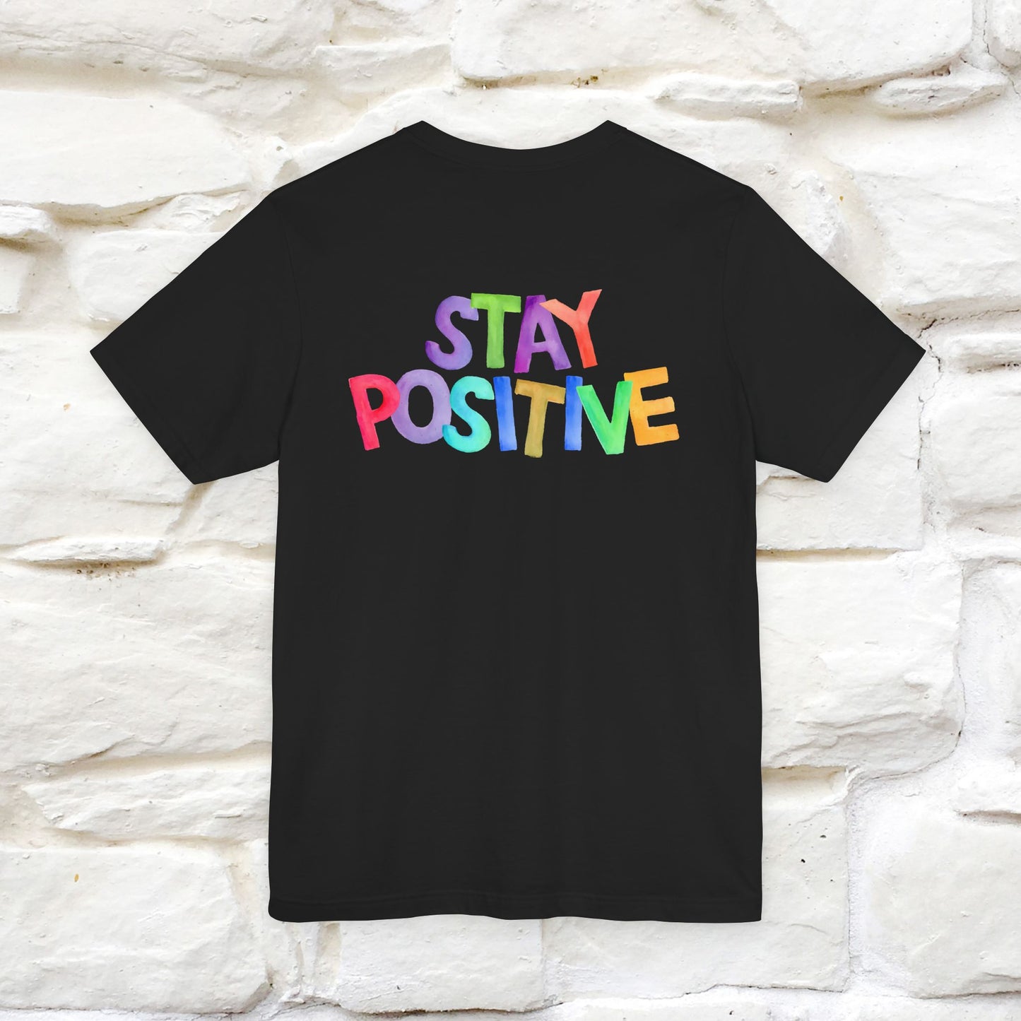 "Stay Positive'' Cat T-Shirt | Front & Back Design | Nunu&Miao Studio