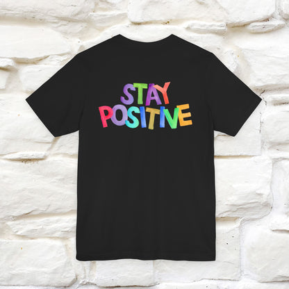 "Stay Positive'' Cat T-Shirt | Front & Back Design | Nunu&Miao Studio