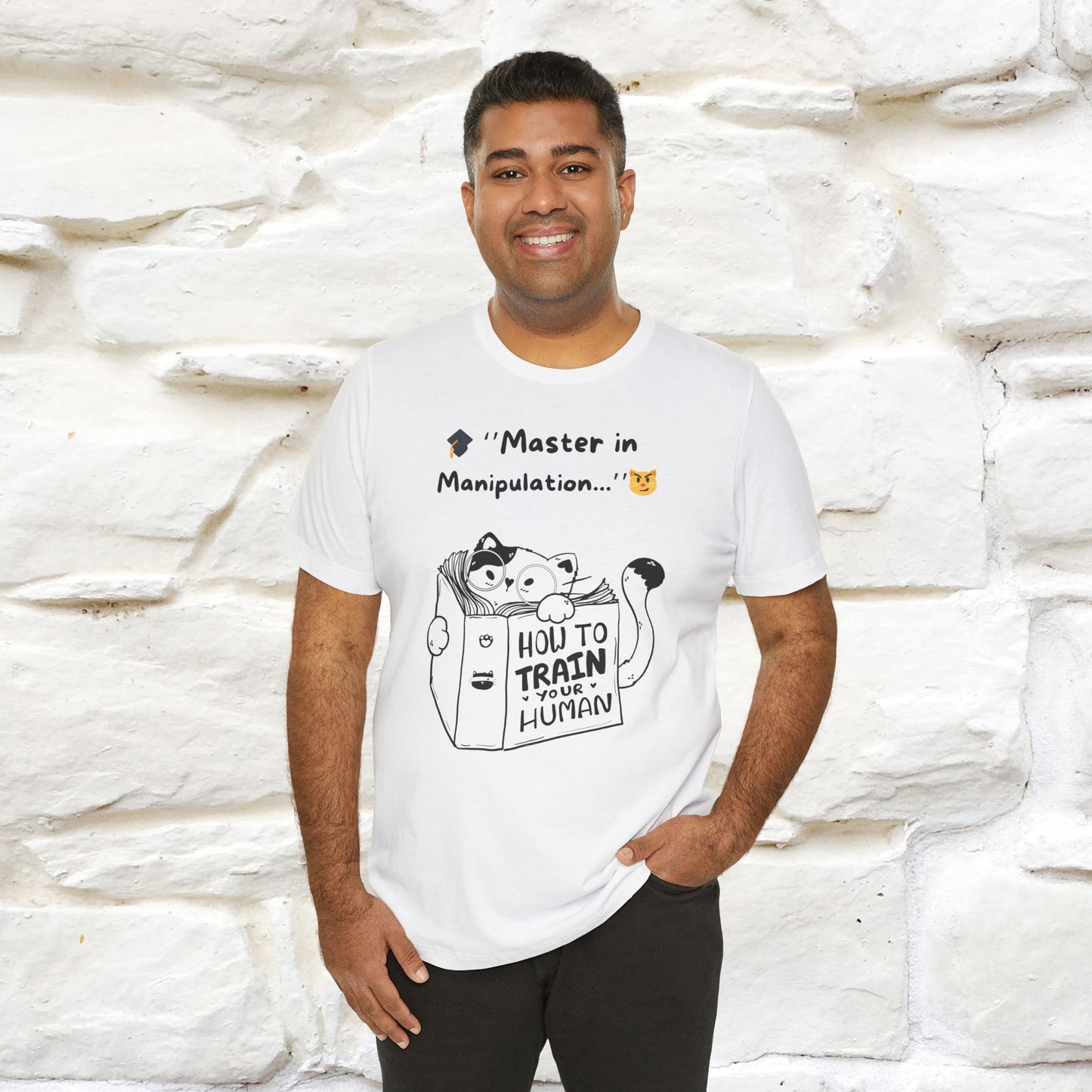 ''Master In Manipulation. How To Train Your Human ''  Cat T-shirt for Men and Women  100% Cotton*