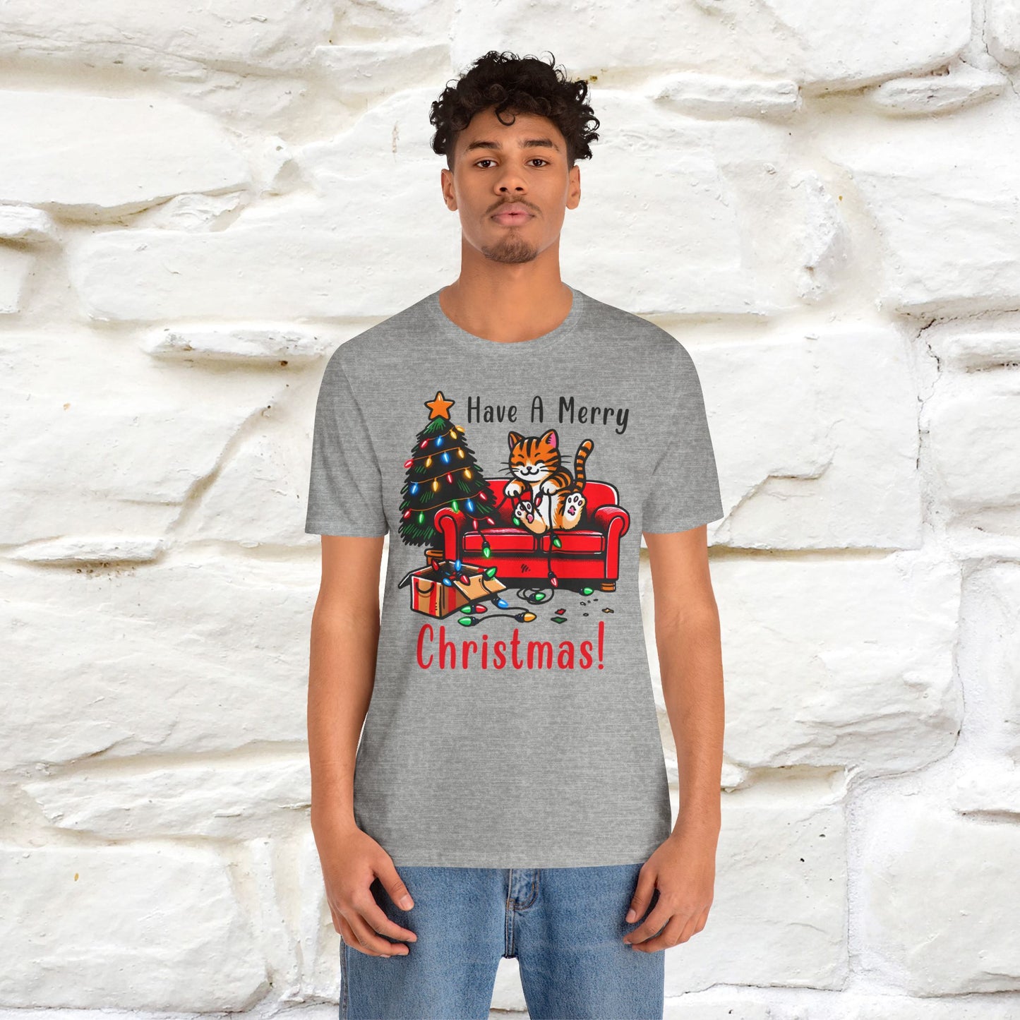 “Have A Merry Christmas! T-Shirt | Festive Cat Shirt for Men & Women | 100% Cotton”