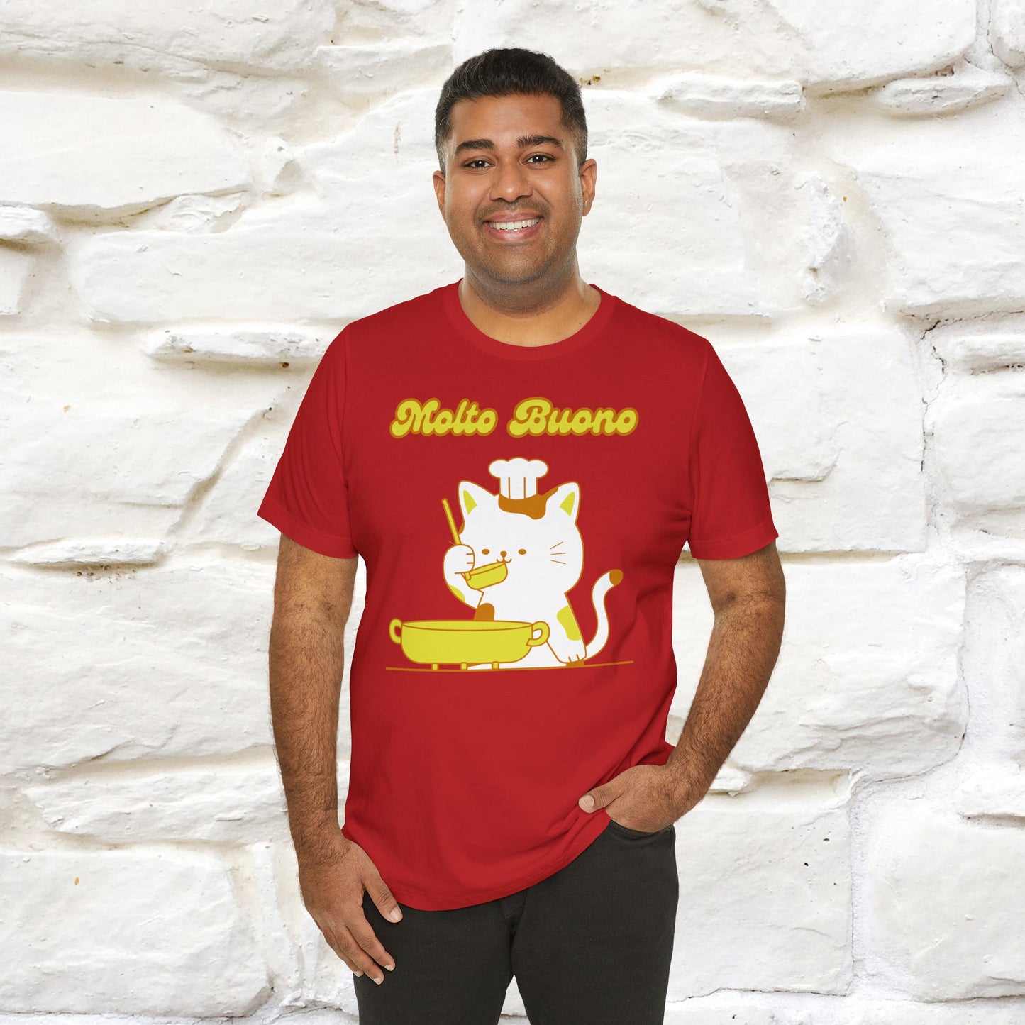 “Molto Buono Cat T-Shirt | Italian-Inspired Cat Shirt for Men & Women | 100% Cotton”