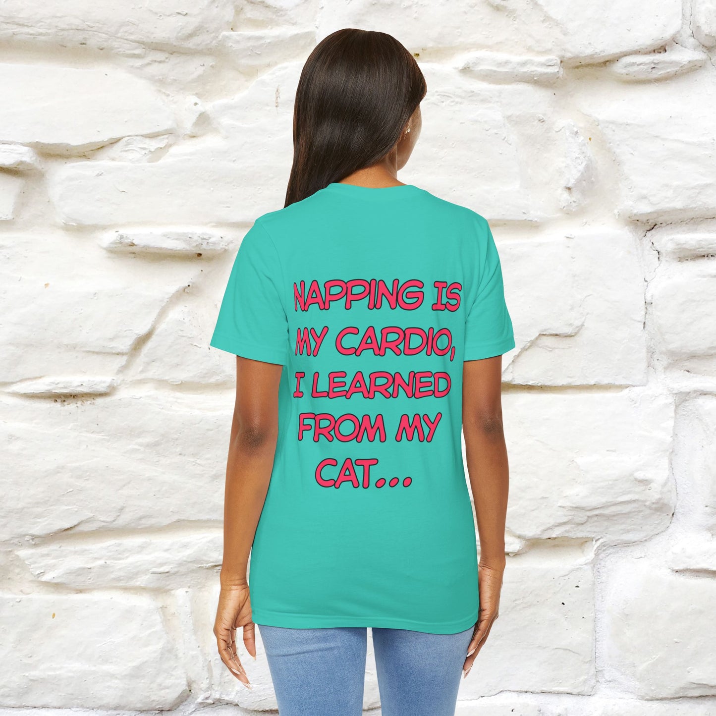"Napping Is My Cardio, I Learned From My Cat…" Funny Cat T-shirt | Nunu&Miao Studio