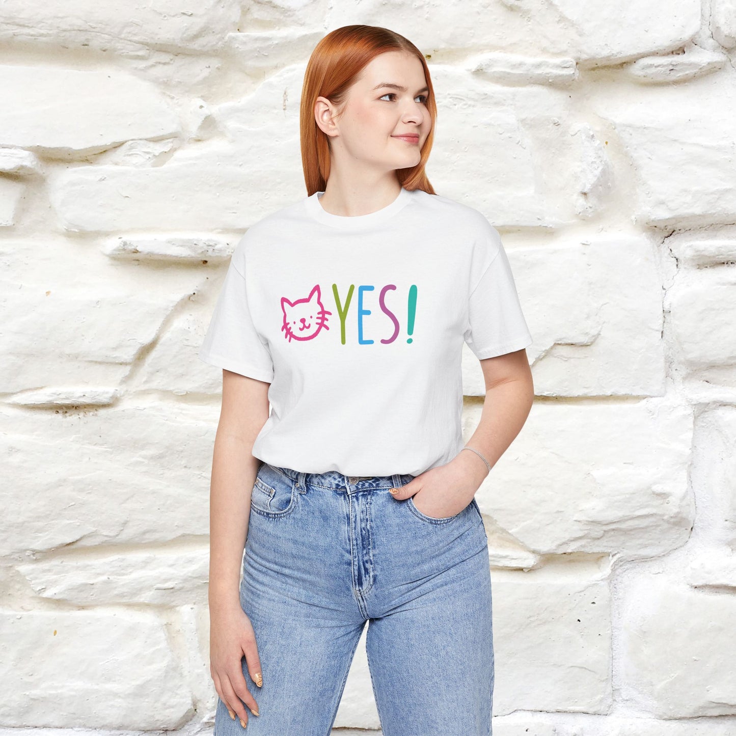 "Yes, Just Do It" Cat T-Shirt| Front & Back Design | Nunu&Miao Studio