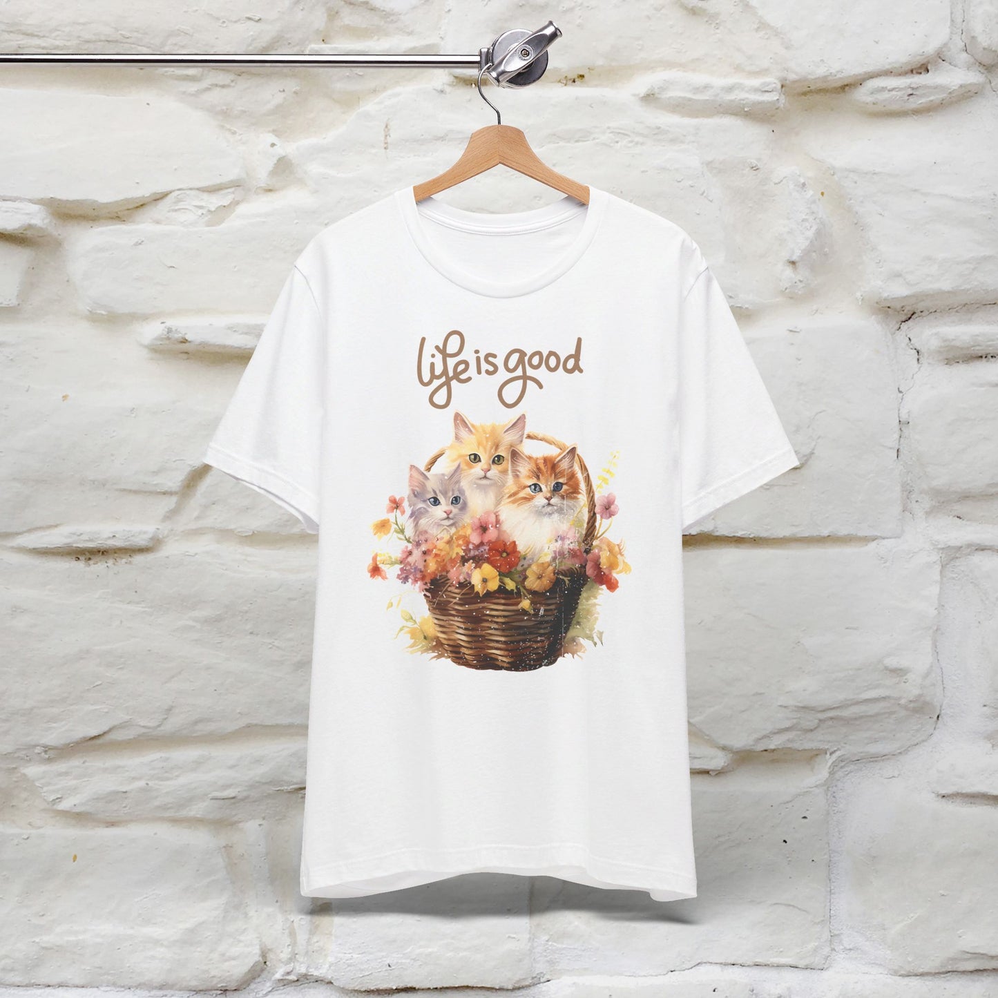 "Blossom Basket Kitten" T-shirt for Women 100% Cotton* - Nunu&Miao Studio