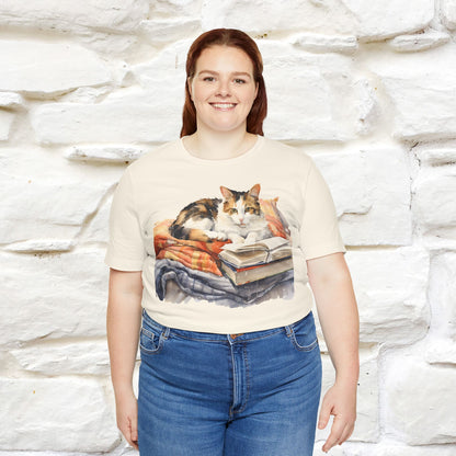 "Literary Catnap" T-shirt for Men and Women 100% Cotton.