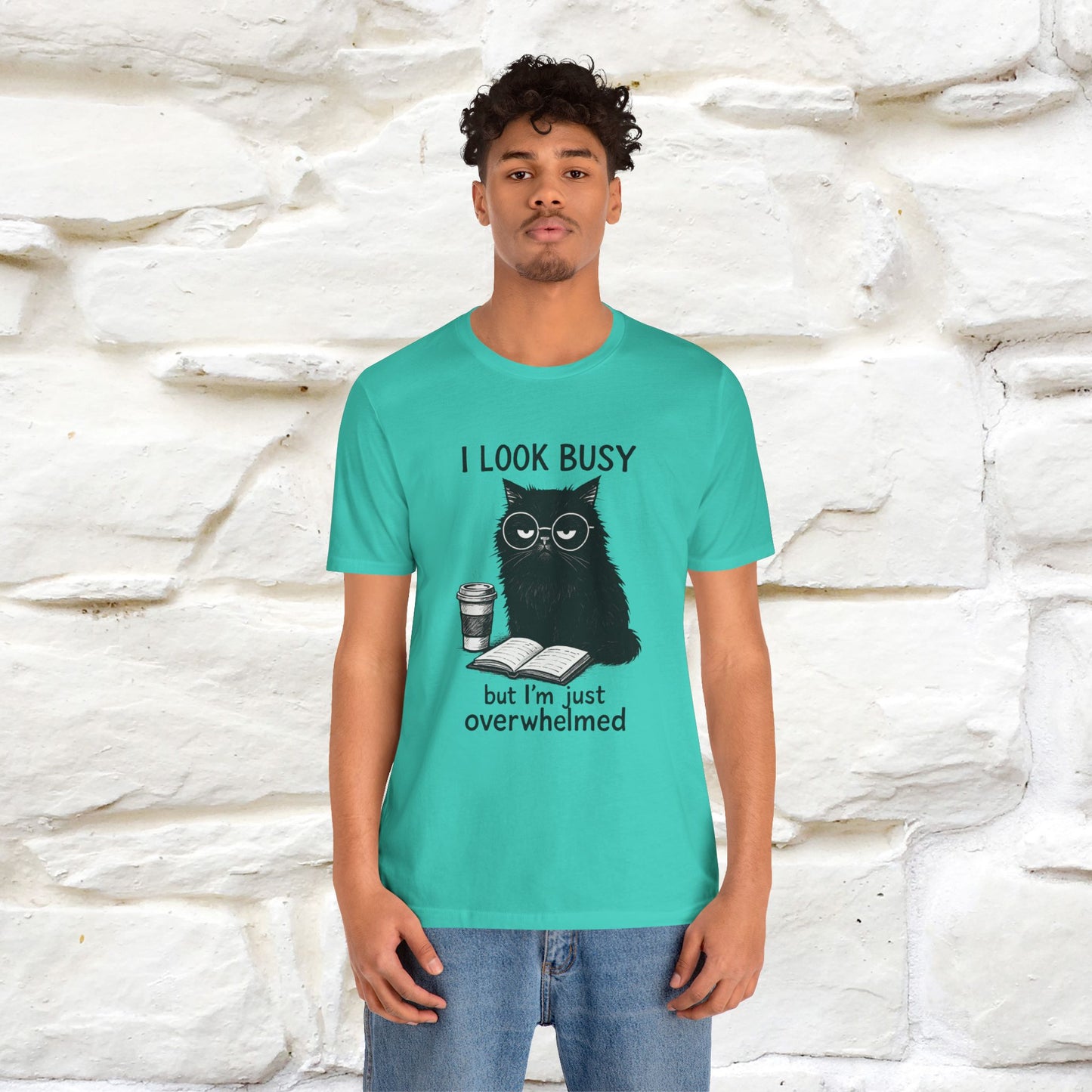 "I Look Busy But I'm Just Overwhelmed" |Cat T-Shirt | Nunu&Miao Studio