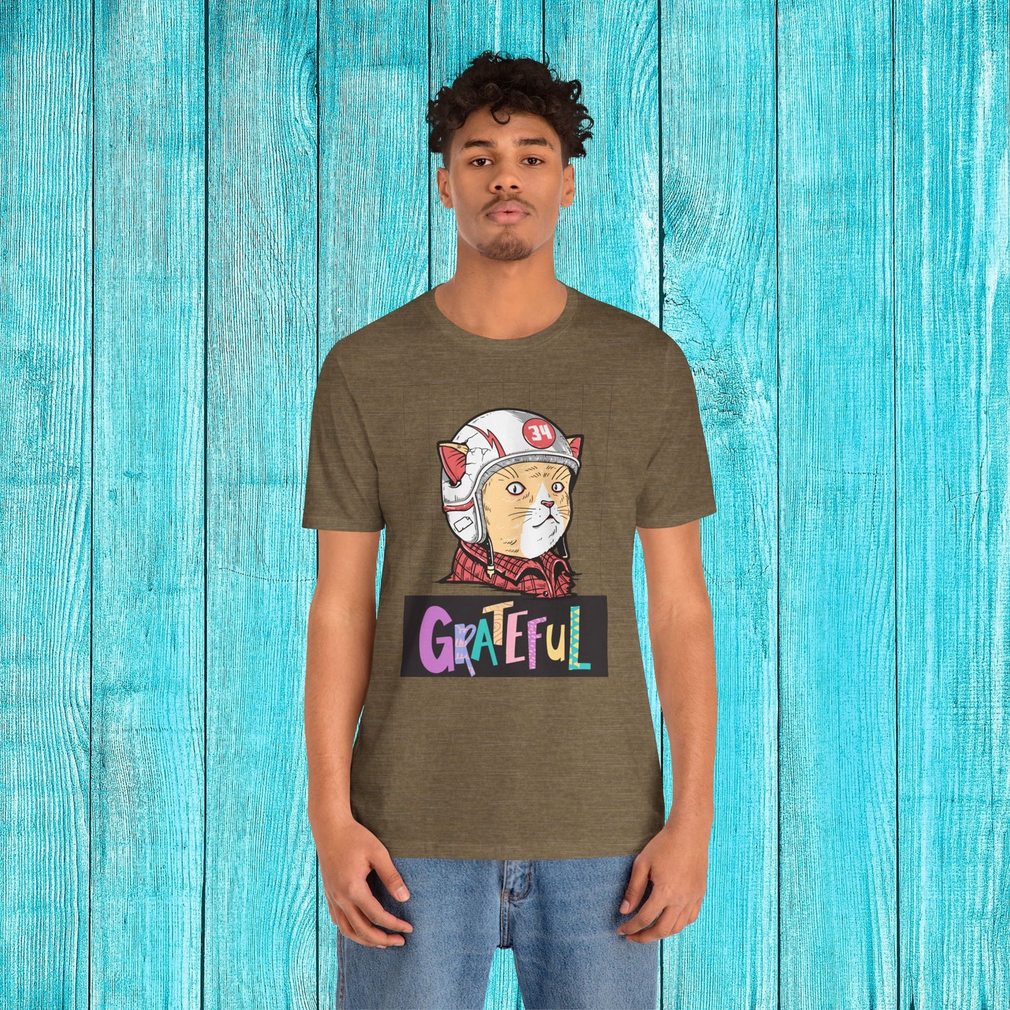 ''Grateful''  Cat T-shirt for Men and Women  100% Cotton*