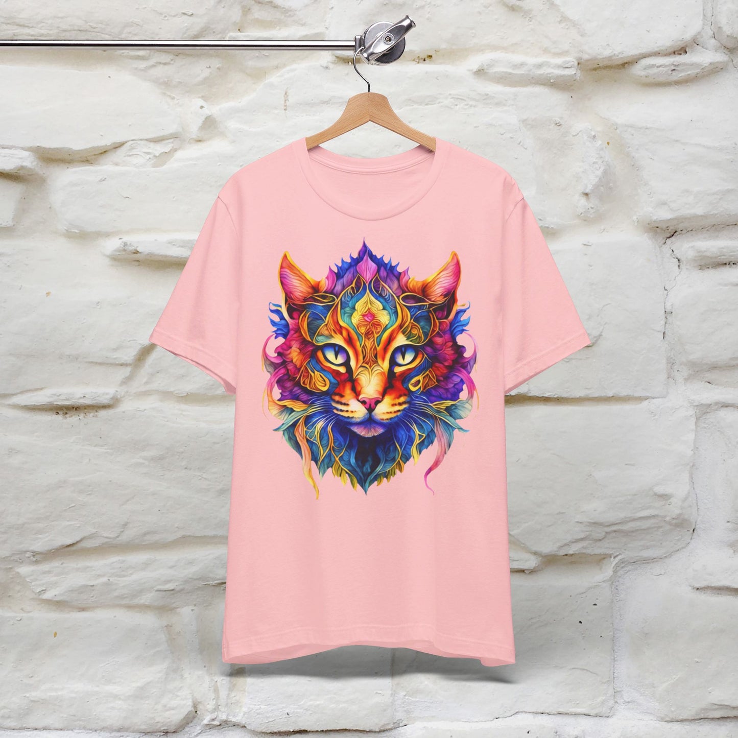 ''Fire Rainbow Cat'' T-shirt for Man 100% Cotton. - Nunu&Miao Studio