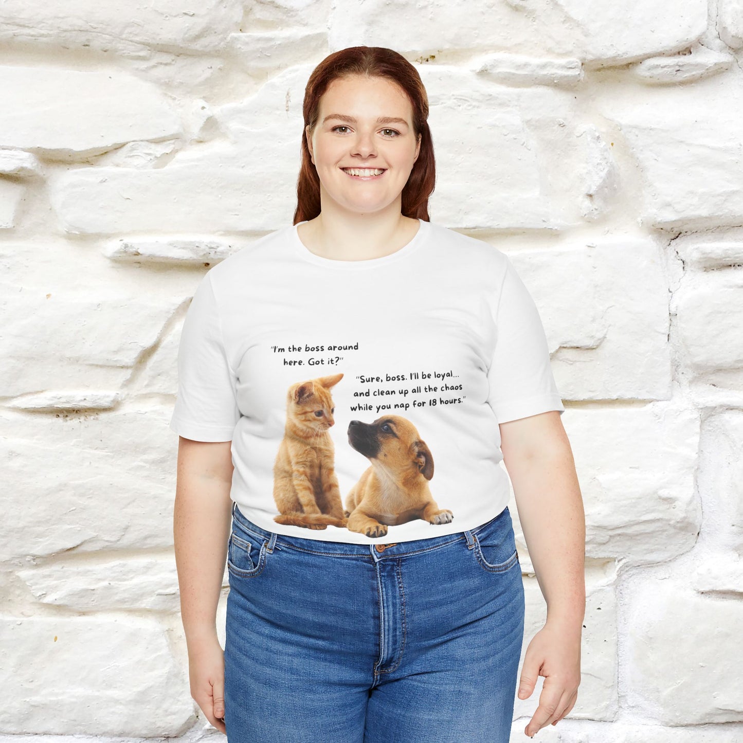 ''I am The Boss Here'' Funny Cat T-shirt for Men and Women  100% Cotton*