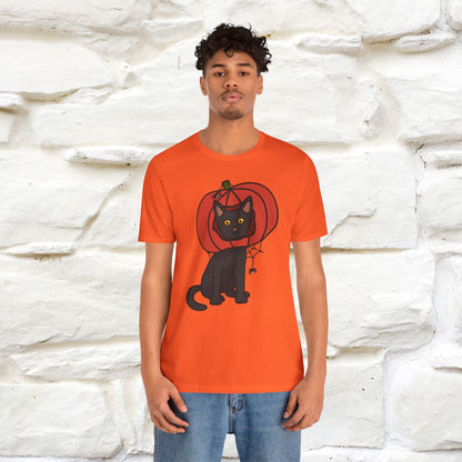 ''Black Cat And The Pumkin'' Unisex T-shirt 100% Cotton*