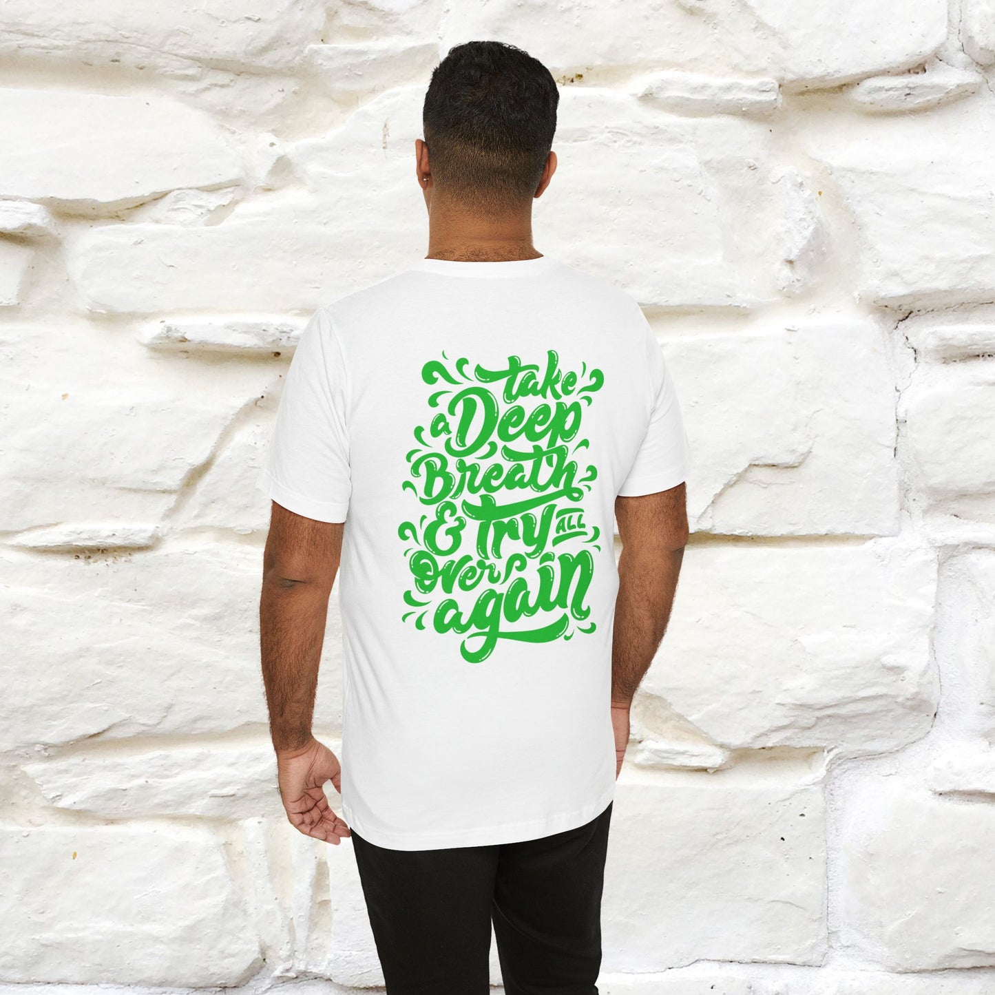 "Take a Deep Breath & Try All Over Again" Cat T-Shirt| Front & Back Design | Nunu&Miao Studio