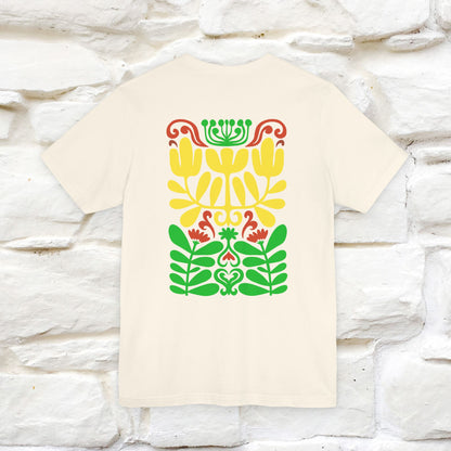 ''Floral Abstract'' Cat T-Shirt Front and Back Design | Nunu&Miao Studio