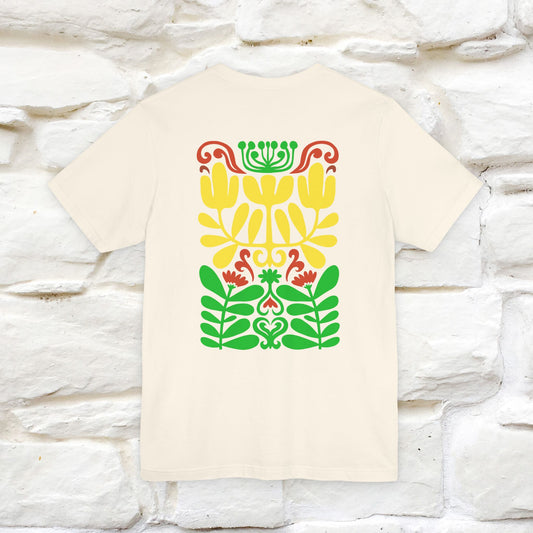 ''Floral Abstract'' Cat T-Shirt Front and Back Design | Nunu&Miao Studio