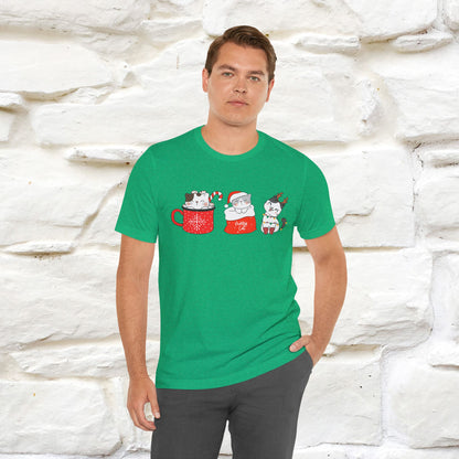 Sweet Cute Christmas Cat T-Shirt | Adorable Holiday Cat Shirt for Men & Women | 100% Cotton*