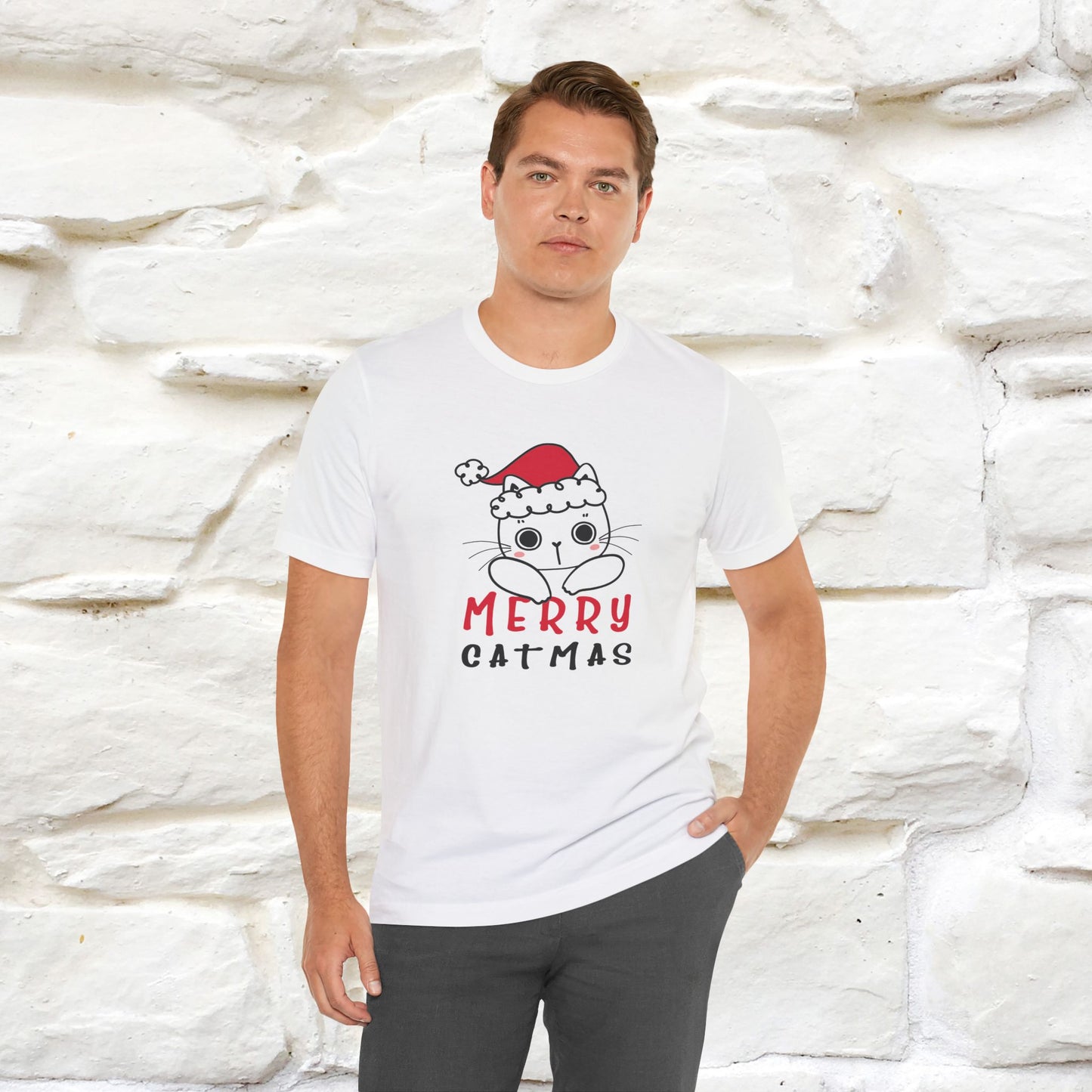 “Merry Catmas Cat T-Shirt | Funny Christmas Cat Shirt for Men & Women | 100% Cotton*