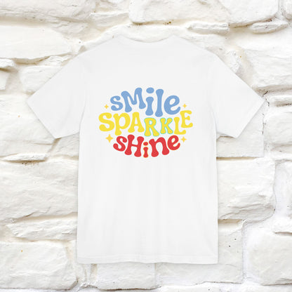 "Smile, Sparkle, Shine" Cat T-Shirt | Front & Back Design | Nunu&Miao Studio