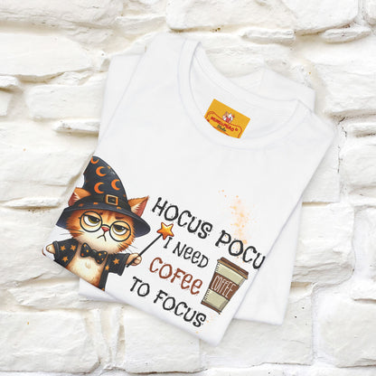 ''Hocus Pocus I Need Coffe To Focus'' Funny Cat Shirt | Nunu&Miao Studio