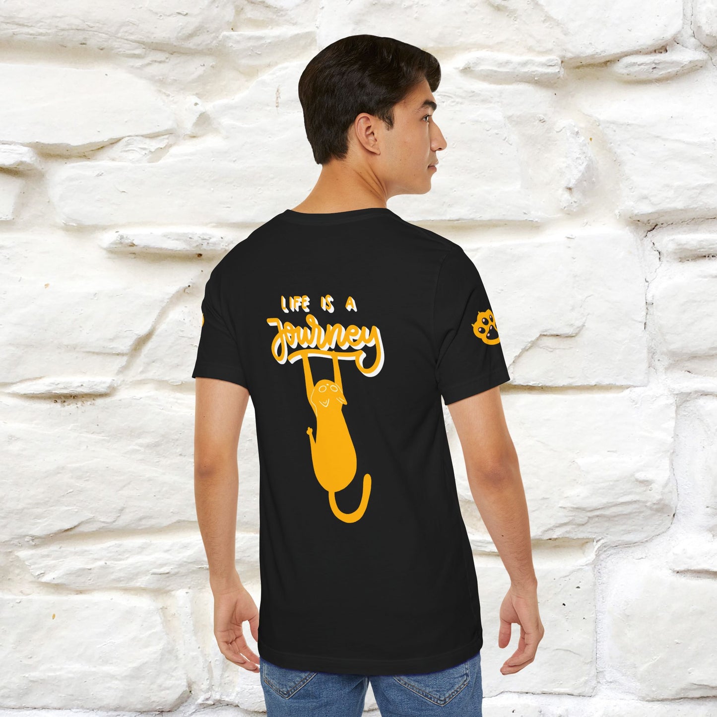 "Life Is A Journey'' Cat T-Shirt | Front & Back Design | Nunu&Miao Studio