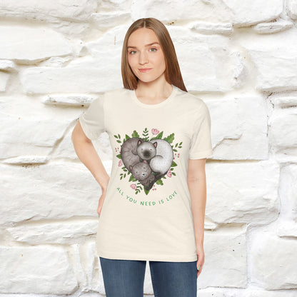 "All You Need Is Love" Cat T-Shirt | 100% Cotton* | Adorable Cat Apparel for Men & Women