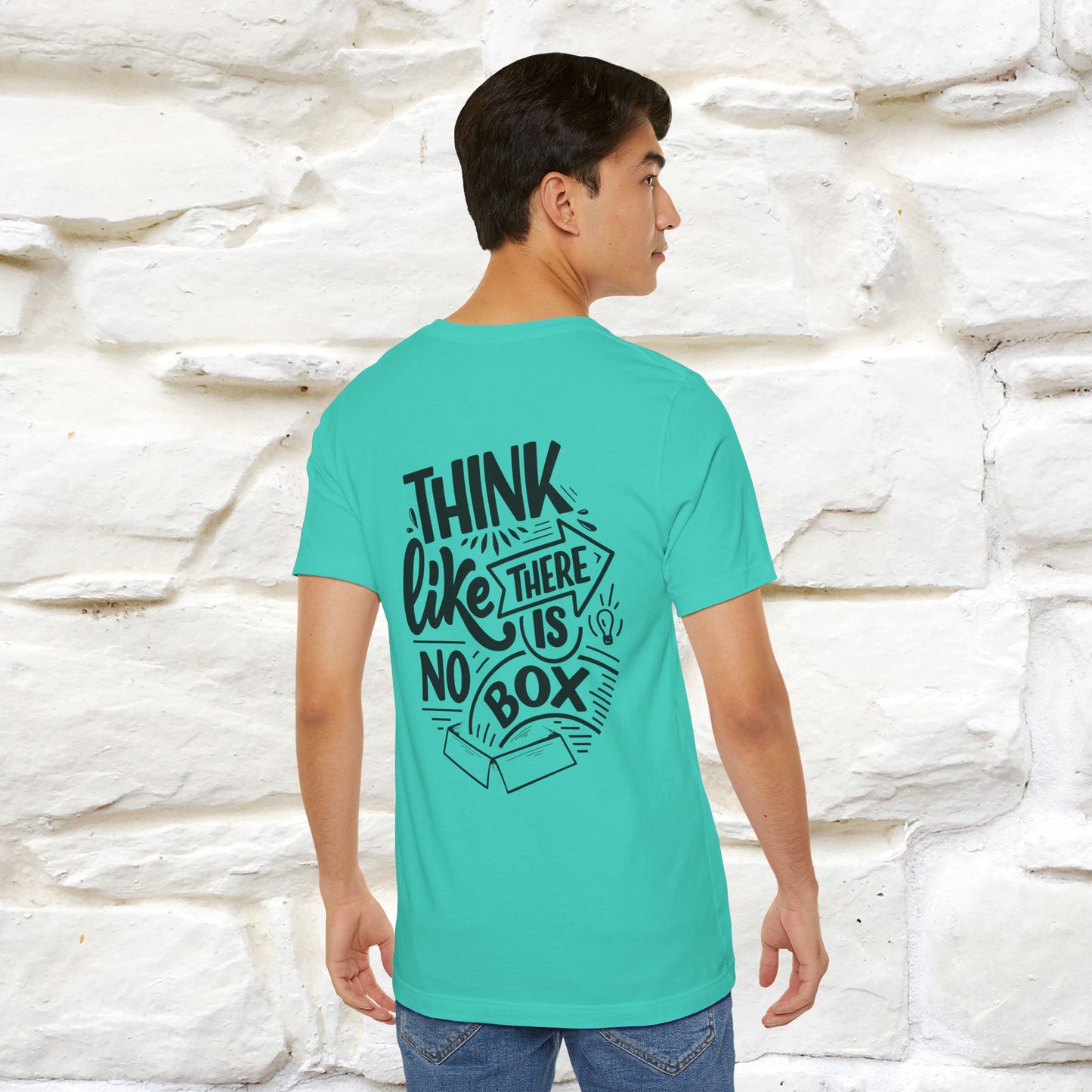 "Think Like There Is No Box" Cat T-Shirt| Front & Back Design | Nunu&Miao Studio