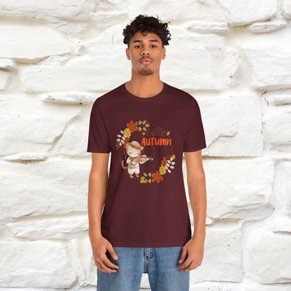 "Hello Autumn" Cat T-Shirt for Men & Women | 100% Cotton* | Cozy Fall Fashion - Nunu&Miao Studio